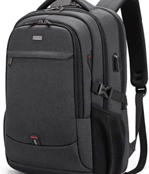 DUSLANG 17 Inch Laptop Backpack for Travel Water Resistant College Backpack for Men/Women Laptop Bag with USB Charging Port,Black